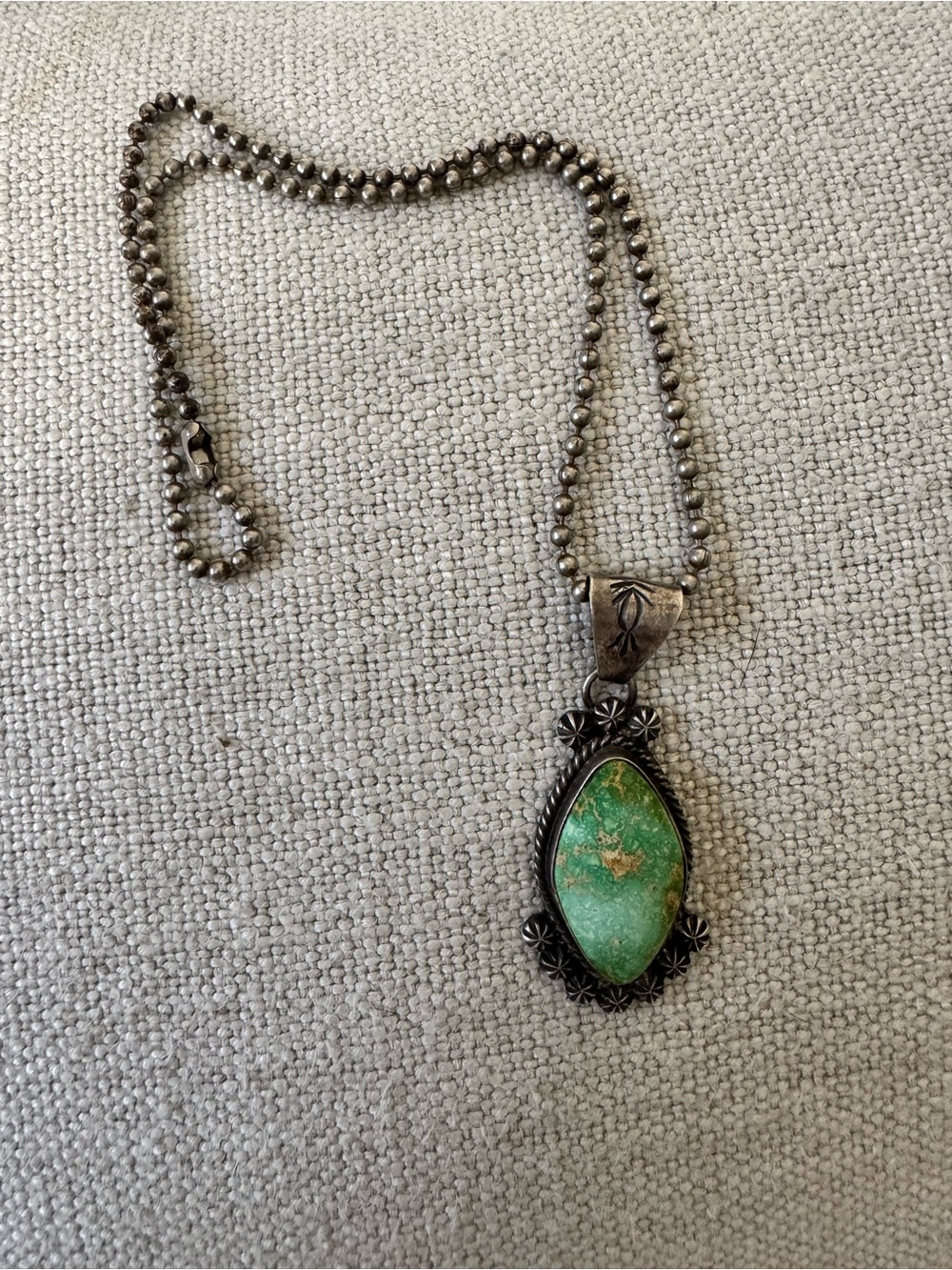 vintage Navajo-style sterling silver necklace. Rare. Detailed.